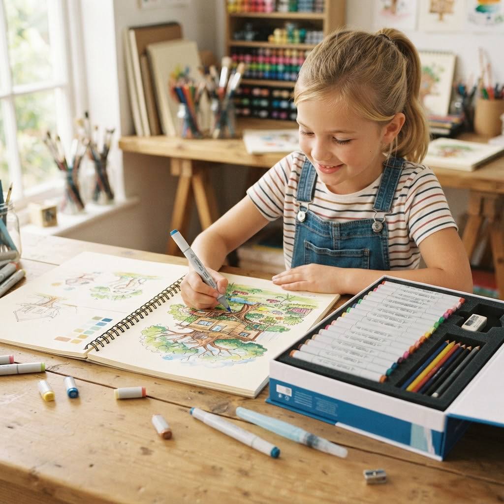 Art and Drawing Set (Sketchbook + Markers)